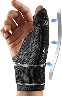 AGPTEK Thumb Support Brace, Thumb Spica Splint for Right & Left Hand, Breathable Thumb & Wrist Support with Metal Splint, Thumb Stabilizer for Arthritis, Tendonitis, Sprains, L