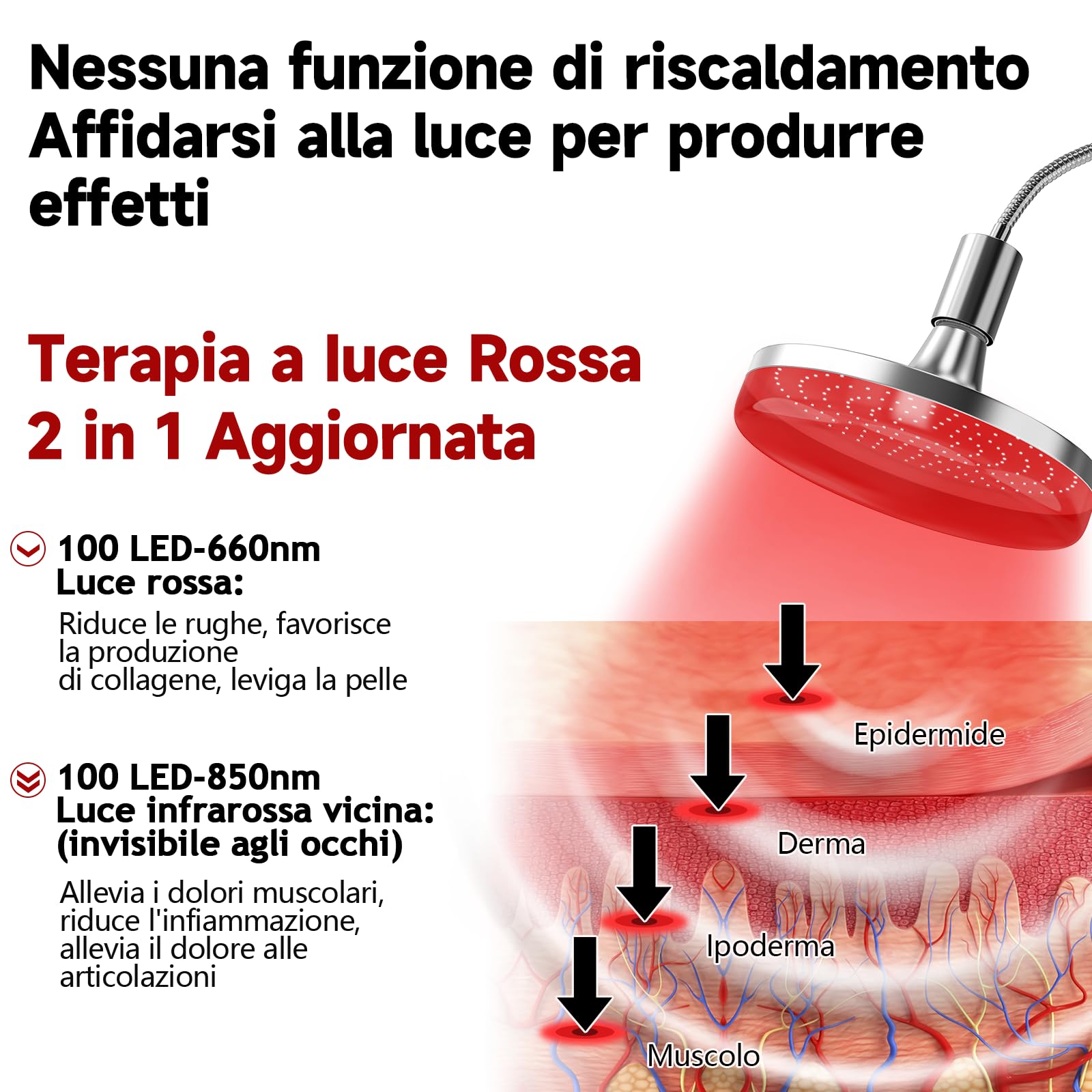 Profey Lampada Infrarossi, Lampada Luce Rossa 850nm & 660nm, 200 LED Red Light Infrarossi con Timer e Supporto per Viso, Recupero del Corpo, 50W (Non Produce Calore)