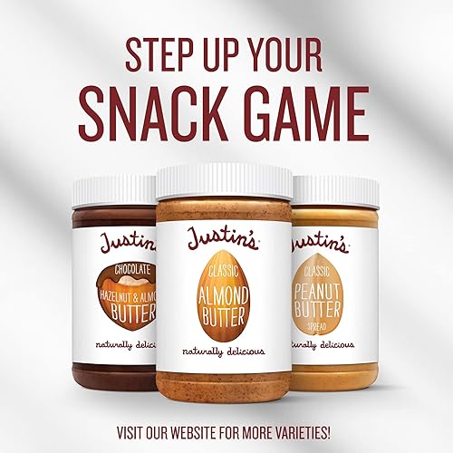 Miniatura 8 de JUSTINS - Mantequilla de maní con miel sin gluten sin remover tarro de 28 onzas