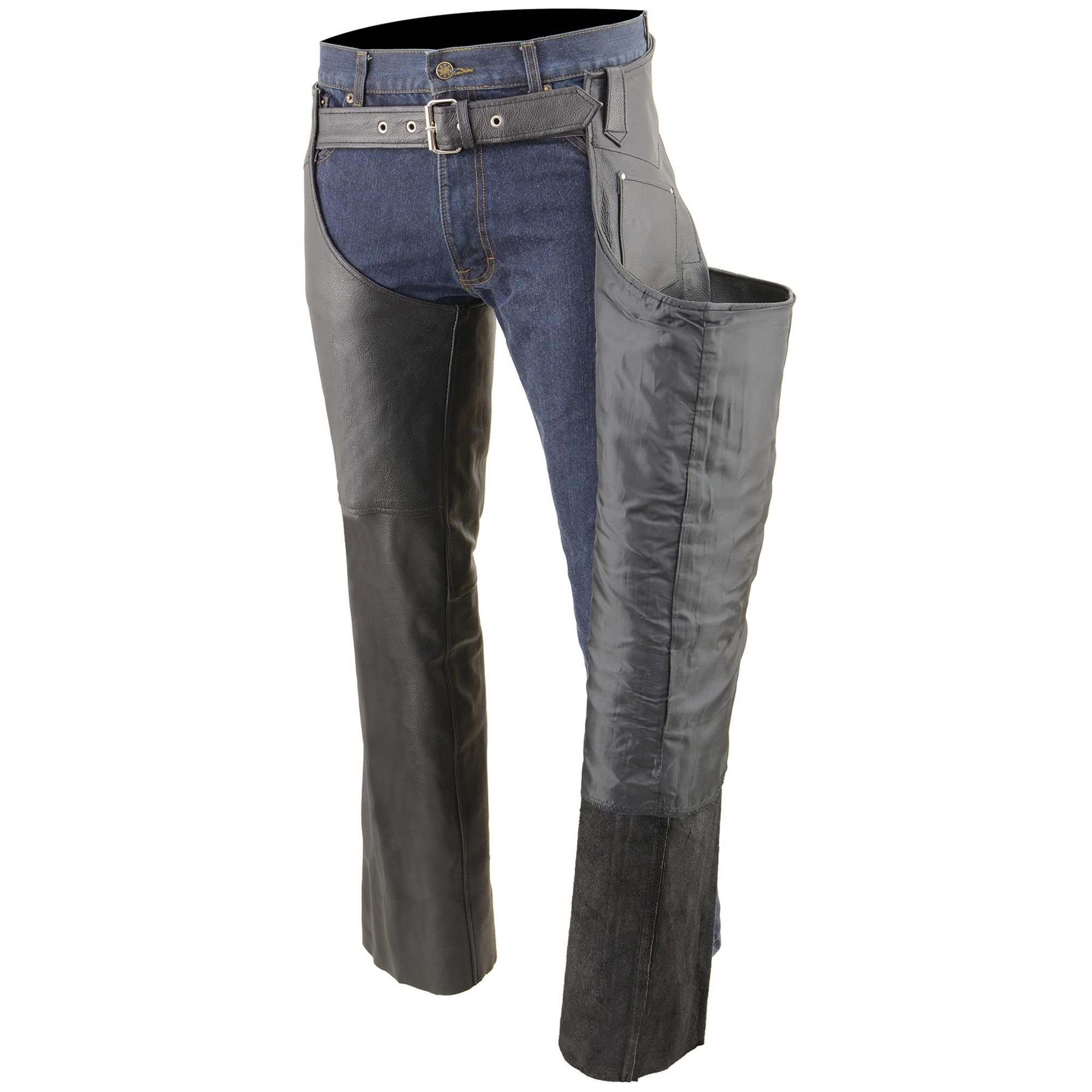 EVENT LEATHER Men's Classic Motorcycle Chap w/Coin Pocket Fully Lined (Small)