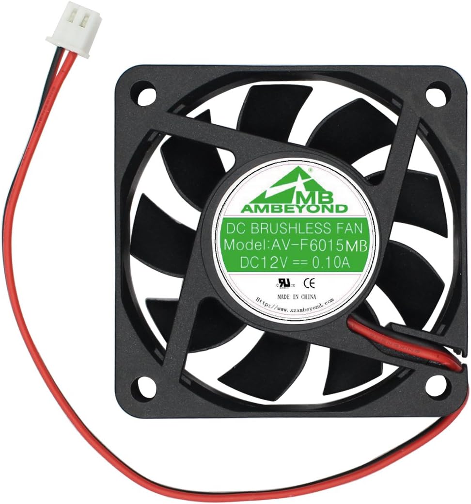Security-01 60mm by 60mm by 15mm 6015 12V DC 0.10A Ball Bearing Brushless Cooling Fan 2pin AV-F6015MB UL TUV