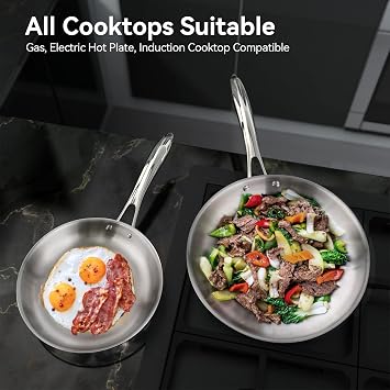 Duxtop Tri-Ply Stainless Steel Induction Cookware, 10PC Pots and Pans Set