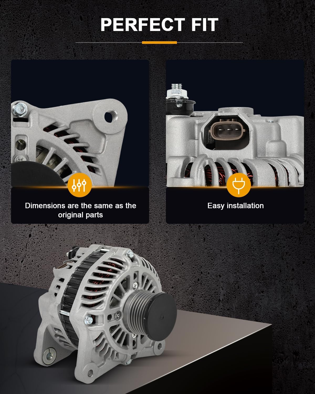 ROADFAR New Alternator Compatible for Nissan NV200 S/SV/Taxi 2.0L 2015,2010 for Nissan Sentra Luxury/Premium 2.0L,2010-2012 for Nissan Sentra Base/Custom/S/SL/SR/Emotion 2.0L, Replace 11413