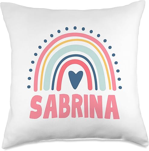Sabrina Name Custom Woman Myth Legend Pink Birthday Party Throw Pillow, 18x18, Multicolor