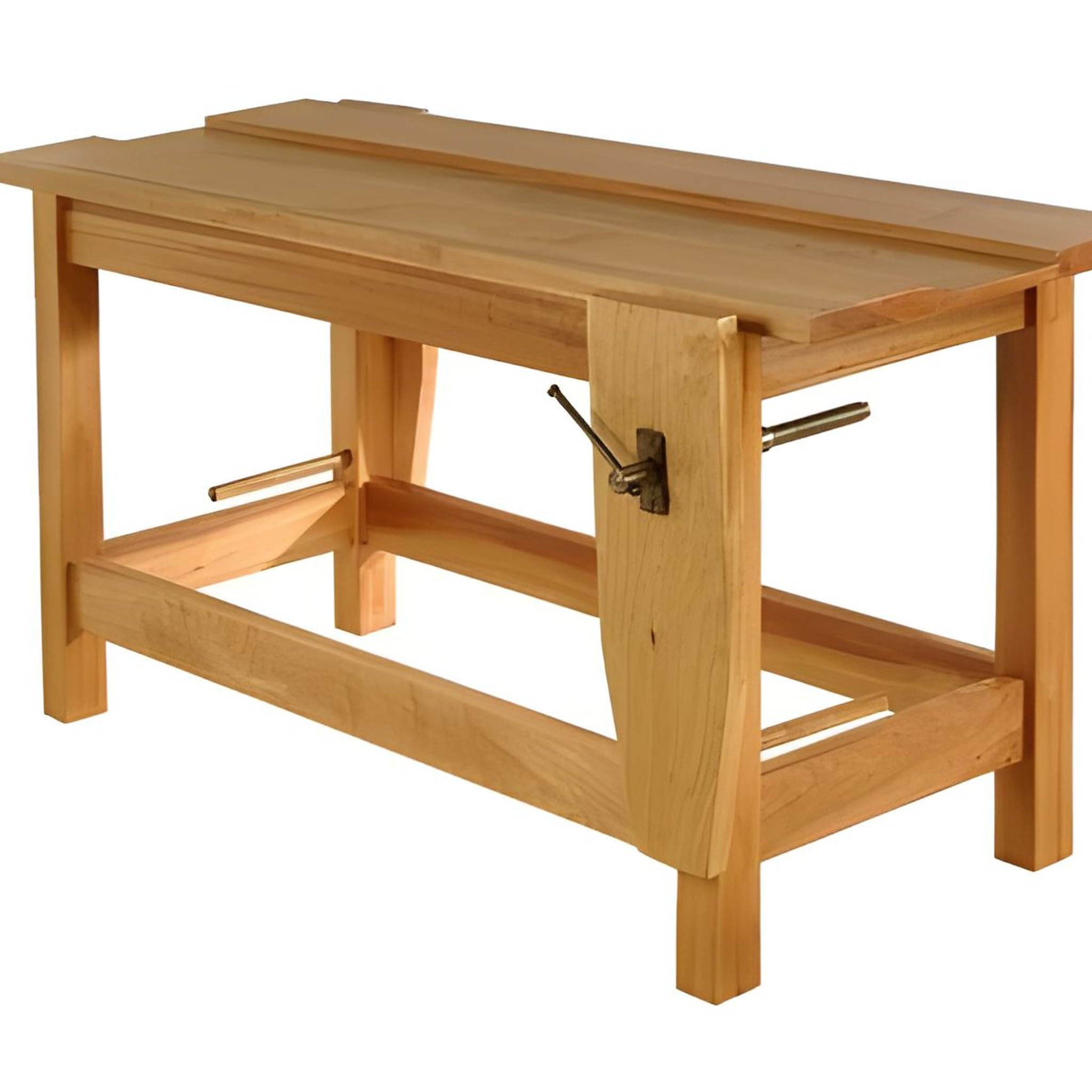 Bricoloco Vis de serrage pour établi de menuisier avec filetage trapézoïdal pour plus de force et de maintien. Tour d'établi avec platine et poignée (1, M24 x 400 mm)