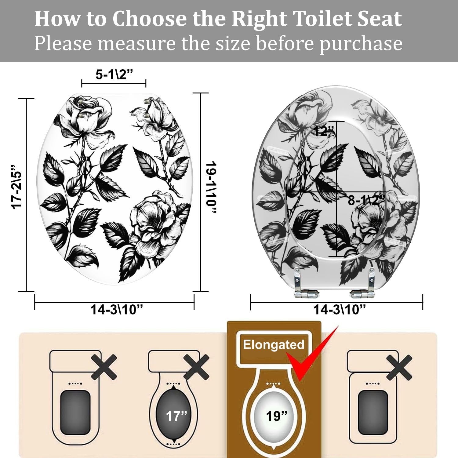 Sedile WC allungato in resina per bagno