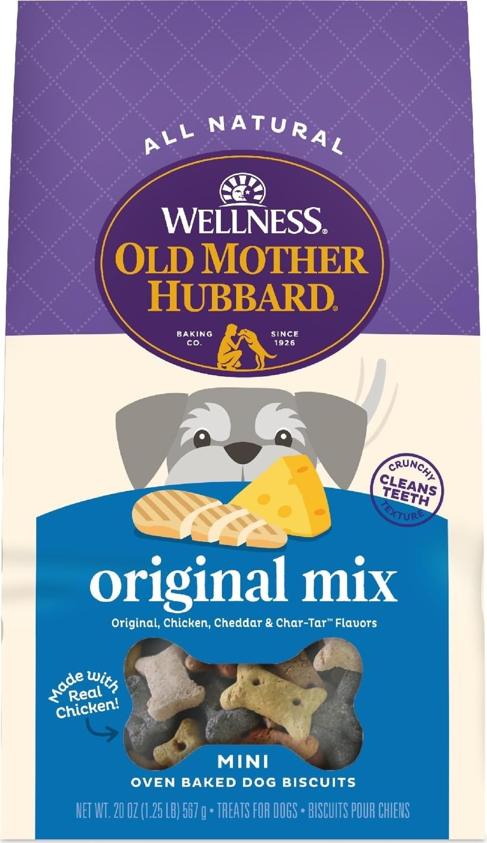 Old Mother Hubbard Classic Crunchy Natural Dog Treats, Original Assortment Mini Biscuits, 20-Ounce Bag by Old Mother Hubbard