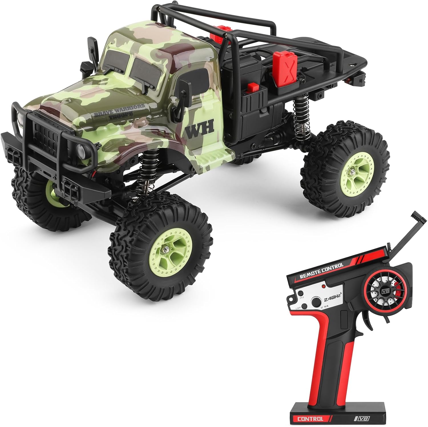 GoolRC Remote Control Car, WLtoys 184021 RC Cars, 1/18 Scale 2.4GHz RC Crawler, 4WD All Terrain Off Road Monster Truck, Two-Speed Shift RC Rock Crawler with LED Searchlight for Teens and Adults