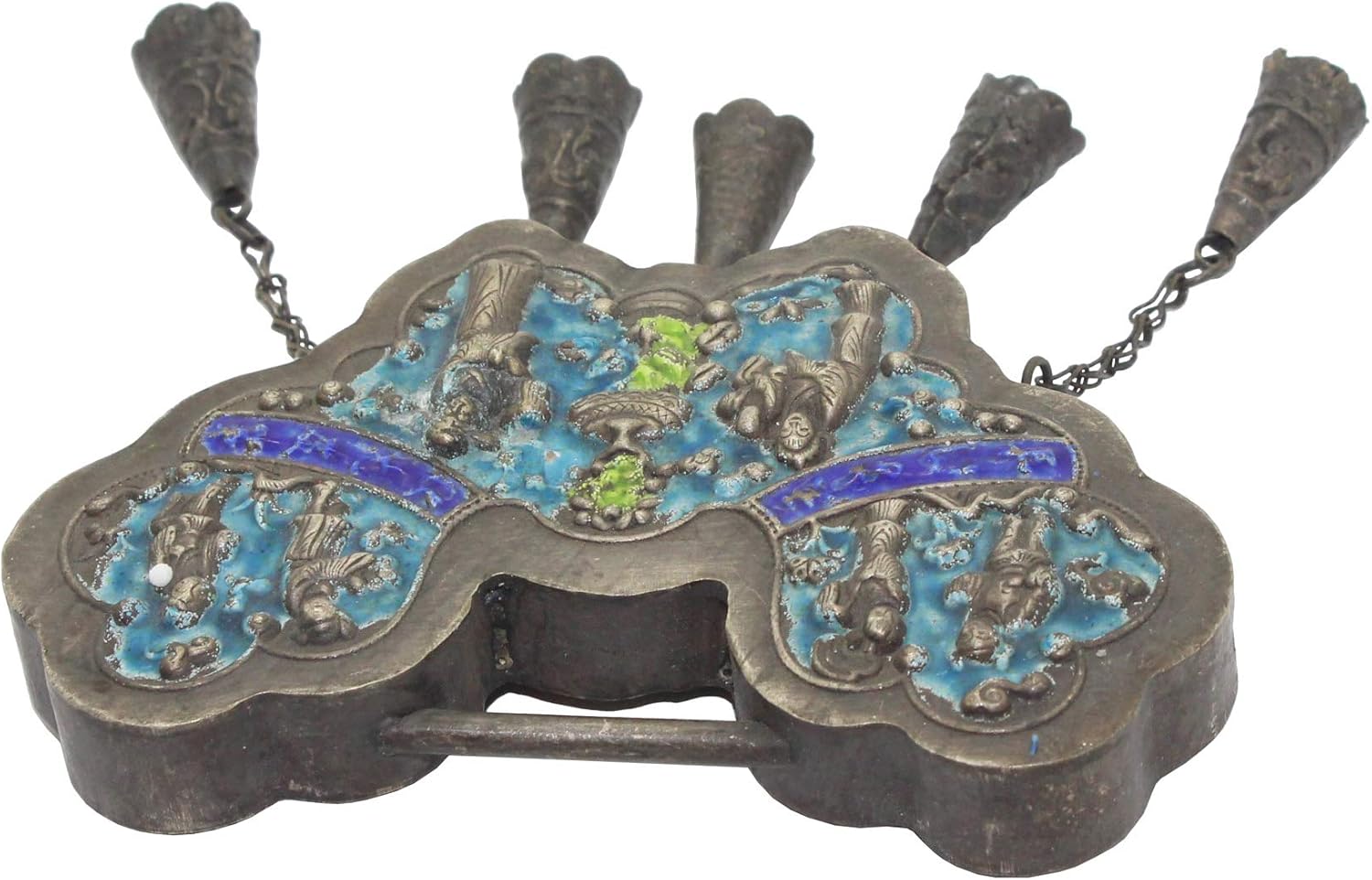 Butterfly Shape Chinese Ancient Metal Lucky Ping an Lock - Protective Talisman Pendant an452