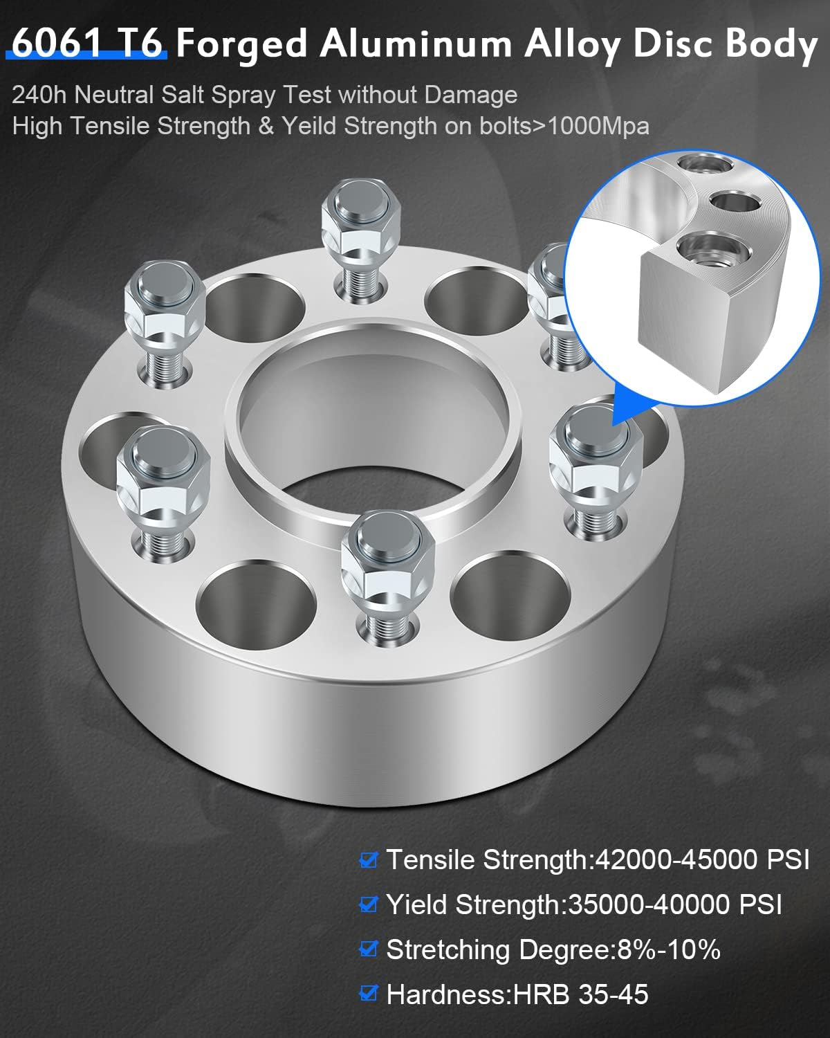 ECCPP 2PCS 6 Lug HUBCENTRIC Wheel Spacers 6x5 to 6x5 6x127mm 2 inch For GMC Envoy 2002-2009 For Chevrolet SSR 2003-2006 For Chevrolet Trailblazer 2002-2009