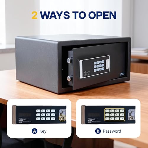 Miniatura 4 de NORTHSKY Caja fuerte, caja de seguridad de 0.9 pies cúbicos para el hogar, caja de seguridad antirrobo a prueba de fuego con cerradura de teclado