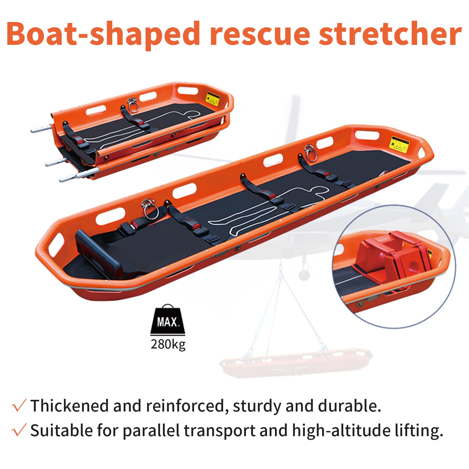 Barella a Cesto di Soccorso di Emergenza con Imbracatura Speciale, Barella a Cesto Portatile Separabile per Ambulanza Pesante, per Soccorso, Portatile E Rimovibile
