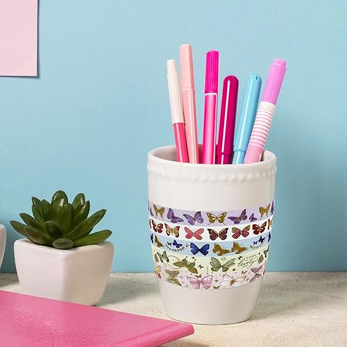 Miniatura 7 de allydrew Juego de caja decorativa de cinta washi de lámina dorada para artes y manualidades, álbumes de recortes, papelería, diario (10 rollos),