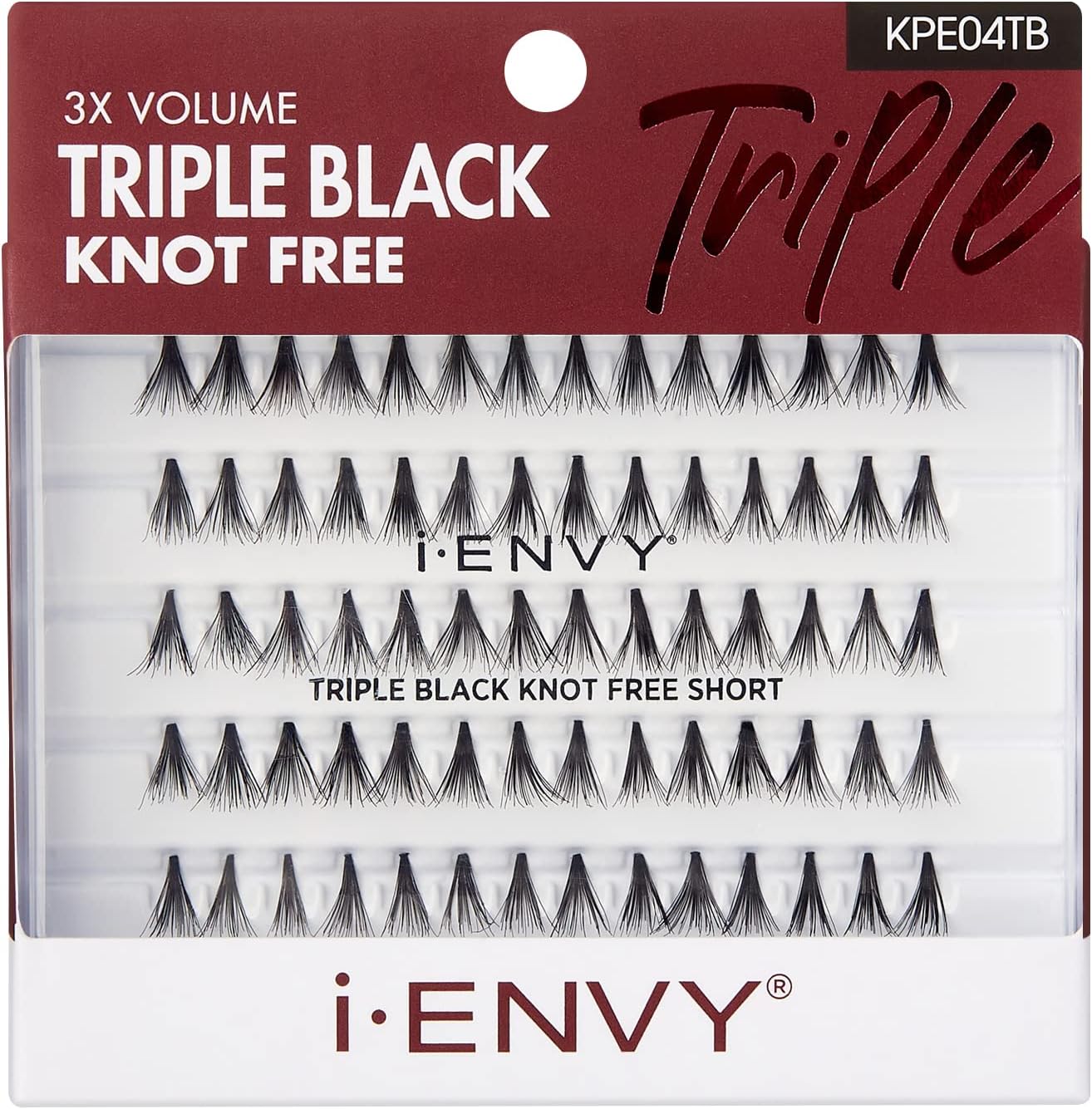 i-Envy Kiss Premium Knot Free 70 Individual Lashes (Triple Black- Short)