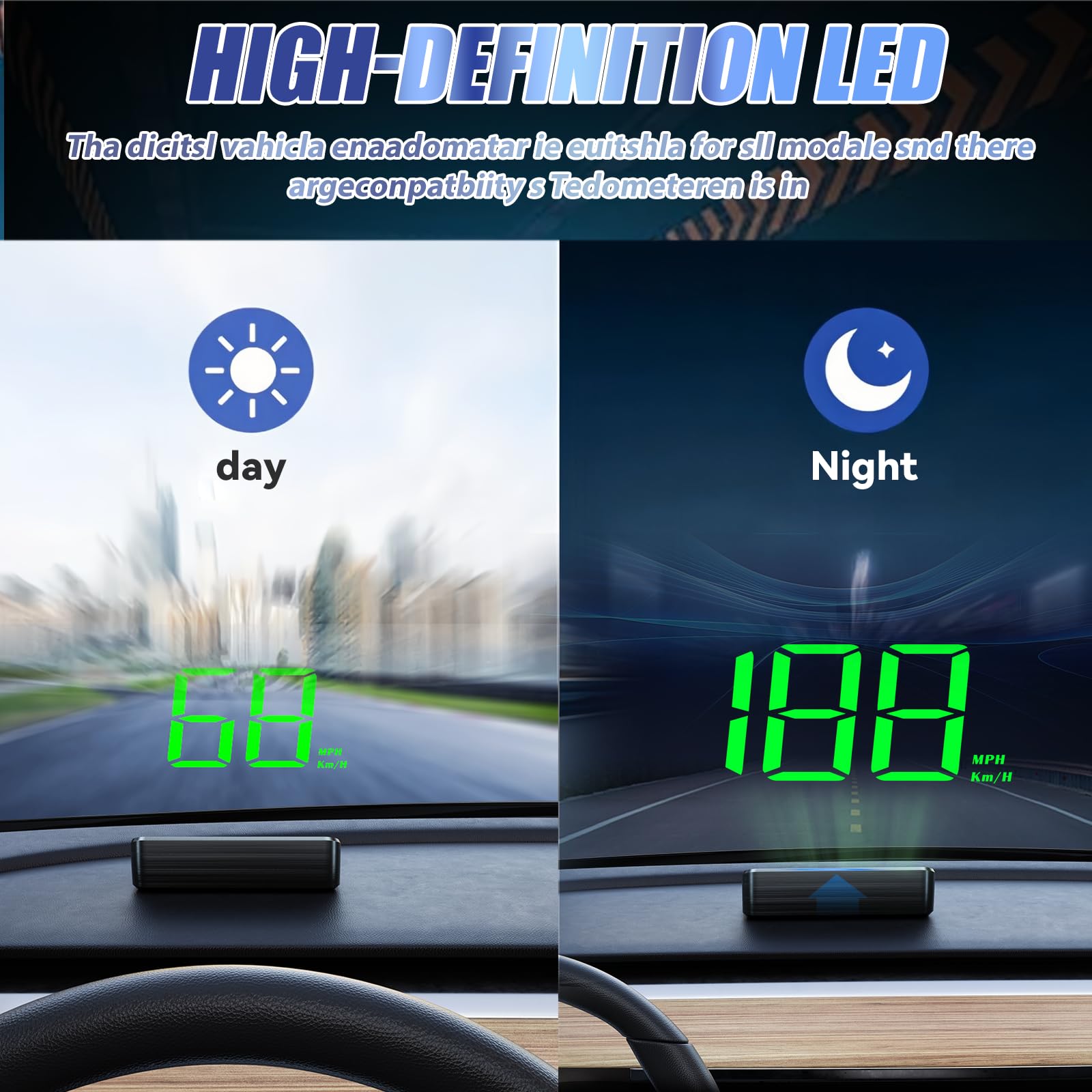 Cyfrowy tachometr HUD Speedometer: Beidou GPS prędkościomierz, interfejs USB typu plug-and-play, projektor szyby, kompatybilny ze wszystkimi pojazdami