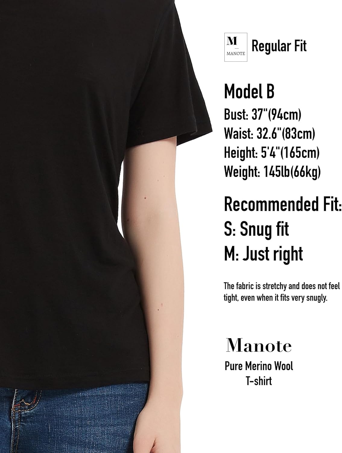 100% Merino Wool T Shirts Women, Short Sleeve Crew Neck Tee Lightweight Undershirt, No-Odor Base Layer for Hiking