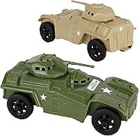 Vista 1 de TimMee Recon Patrol Coches blindados OD Verde y Bronceado Ejército Plástico Hombres Scout Vehículos