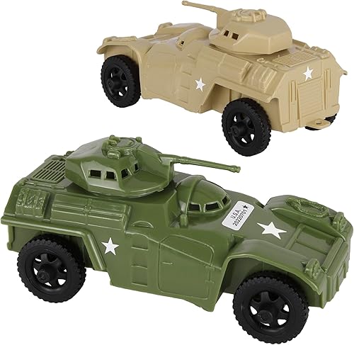 TimMee Recon Patrol Coches blindados OD Verde y Bronceado Ejército Plástico Hombres Scout Vehículos