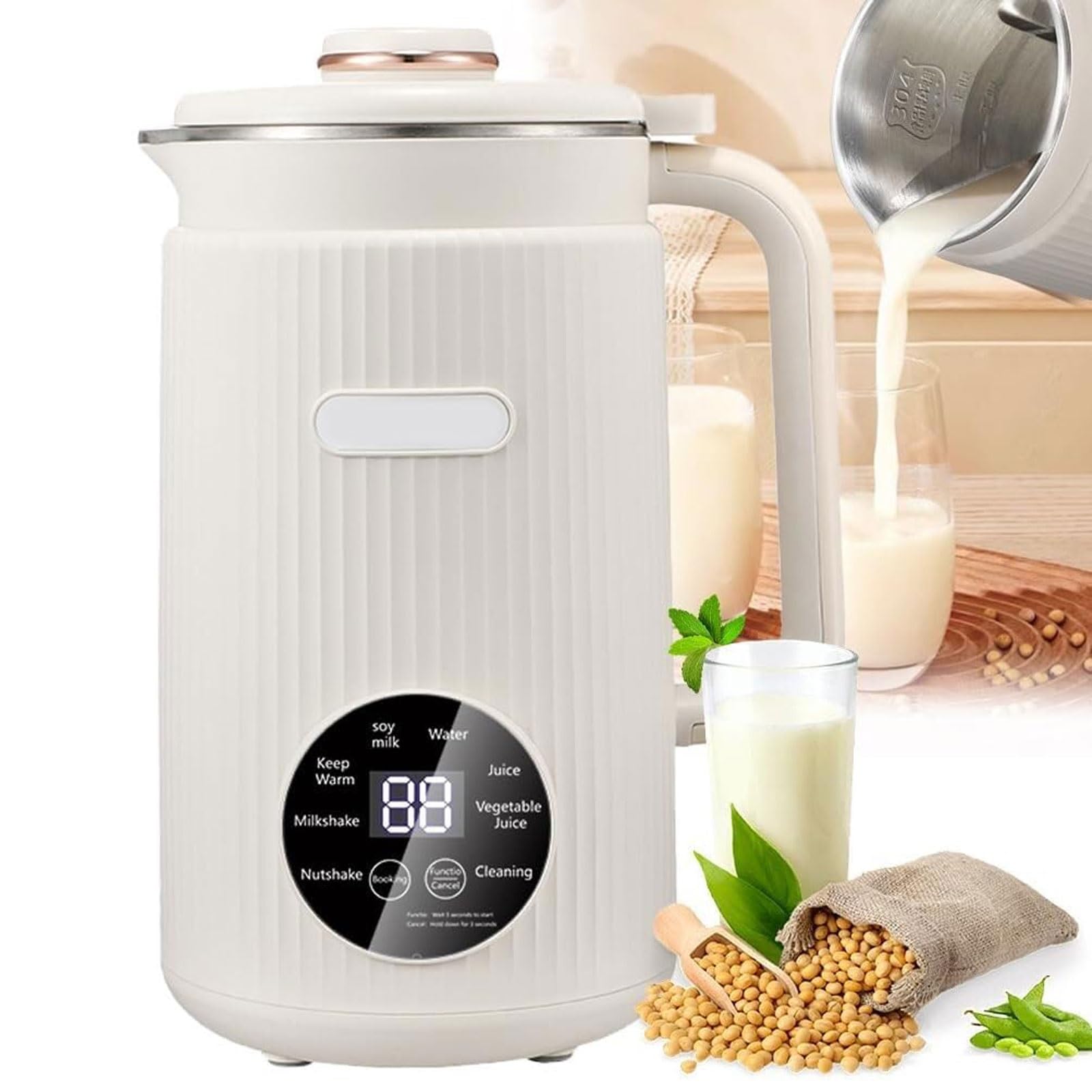 Machine à lait d'amande pour petit-déjeuner sain avec robot brise-paroi 9 fonctions
