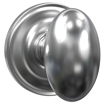 Delaney Hardware Bravura 905 Oxford Knob Privacy Lockset with Modern Round Trim Door Knob for Bedroom/Bathroom, Satin Nickel
