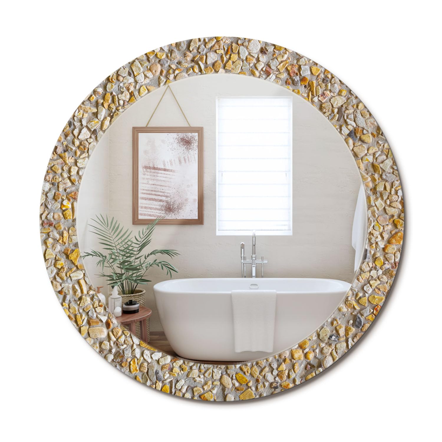 Miroir rond terrazzo fi70 artistique et élégant pour chambre