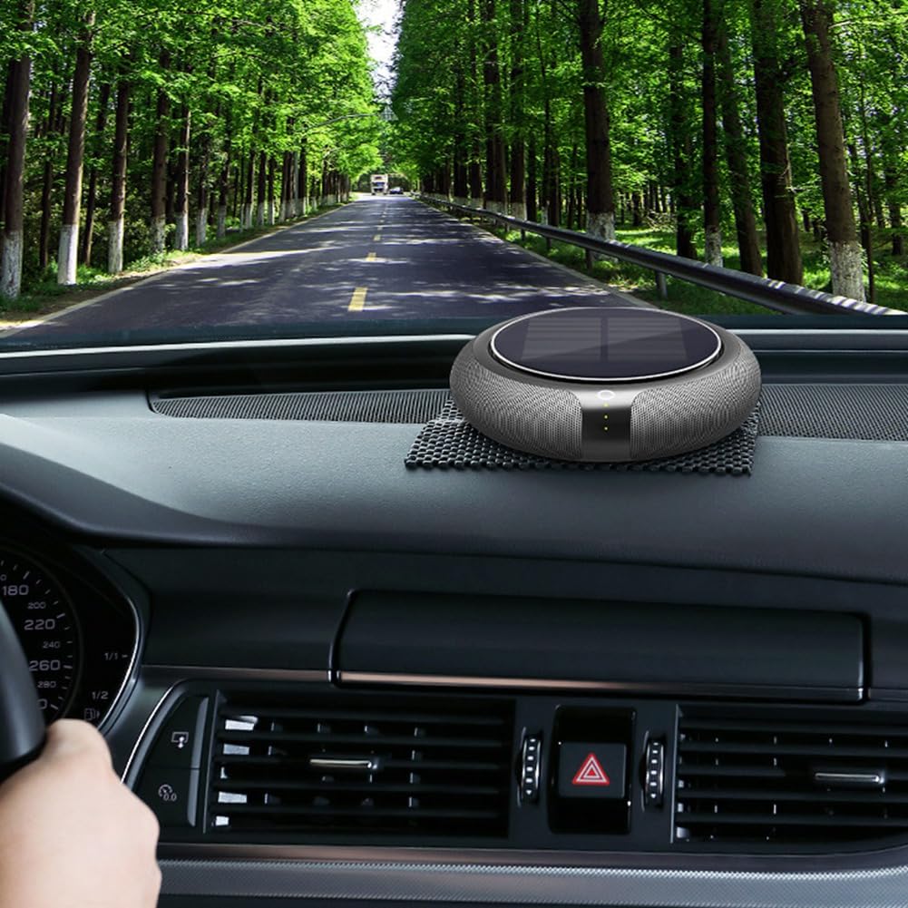 Purificador de Aire para AutomóVil Ionizador de Aire para AutomóVil Filtro HEPA Desodorante de Iones Negativos Solares Ambientador Generador de USB