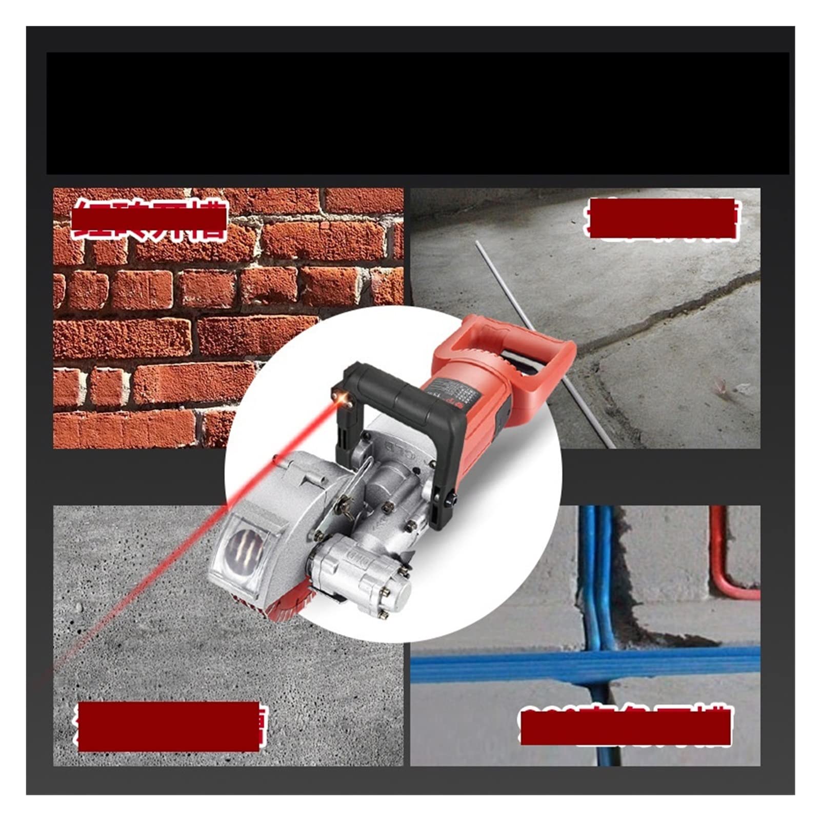Rozadora Pared, Máquina de corte Sin polvo Agua sin polvo Instalación de electricidad Pared eléctrica Chaser Groove Máquina de corte(115)