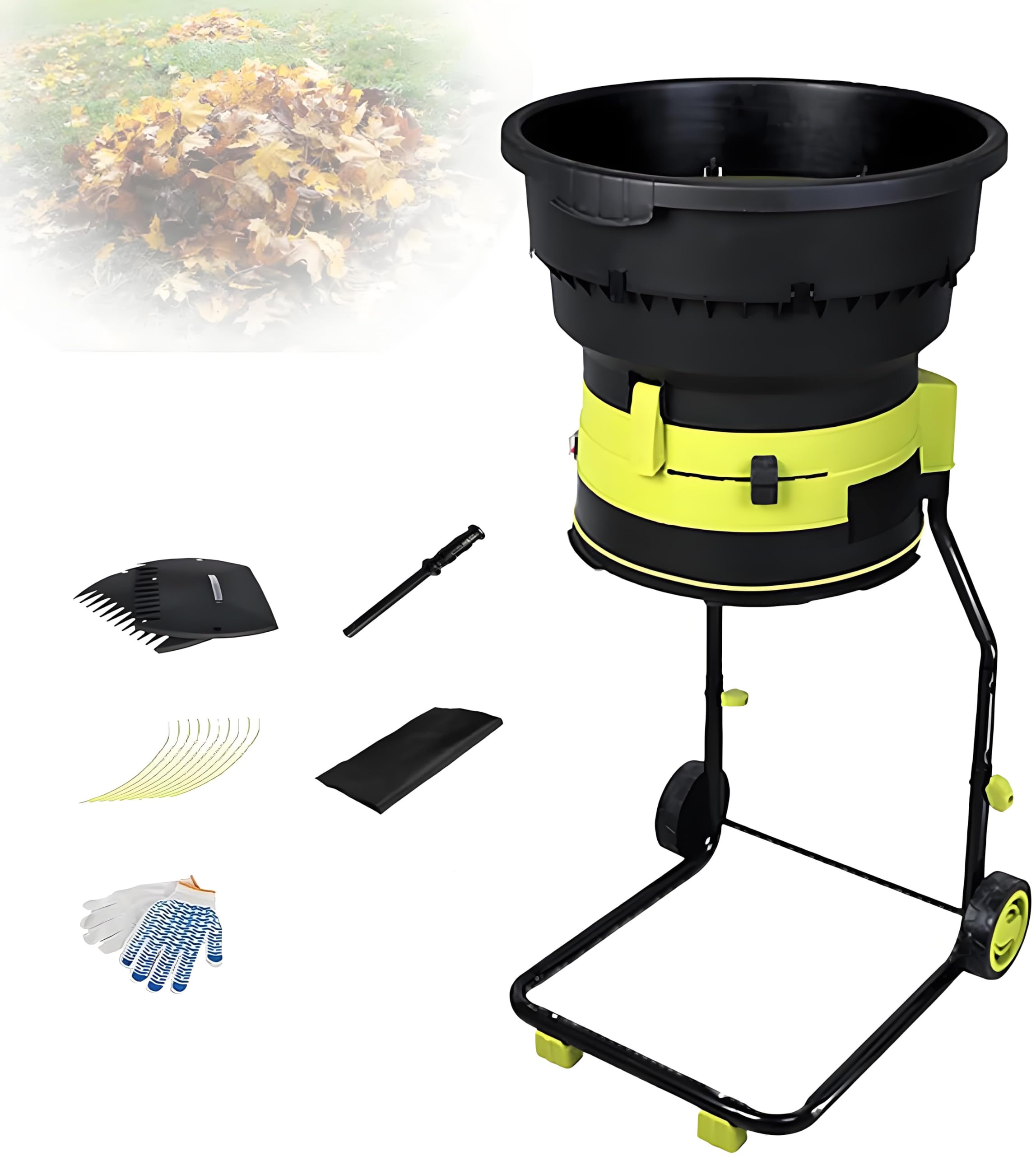 Trituradora De Hojas Eléctrica Con Cable, Trituradora De Hojas Eléctrica Para Jardín, Trituradora Y Trituradora De Jardín Eléctrica, Motor 8000 Rev/Min, Diseño Portátil Sin Cuchillas nopowerline