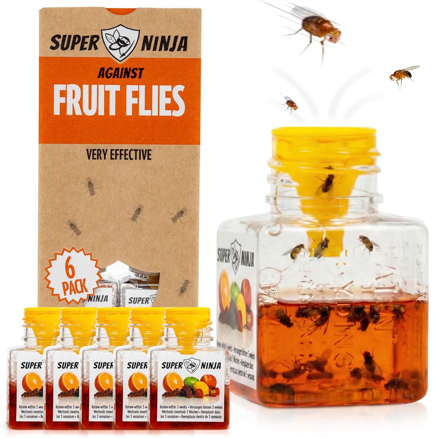 Amazon.com : Super Ninja Fruit Fly Traps for Indoors - 6 Pack