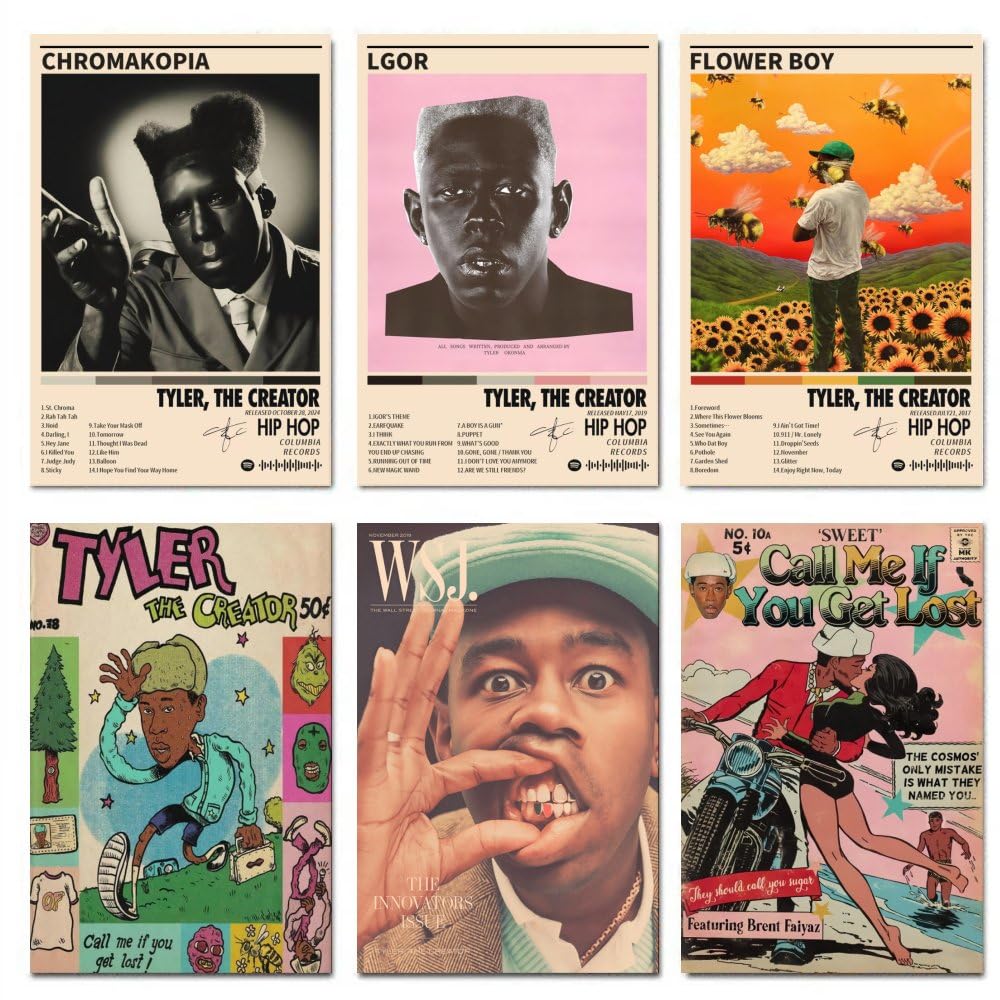 Buy BBLKDZTXTyler The Creator (Set of 6) Album Cover s Music Canvas s ...