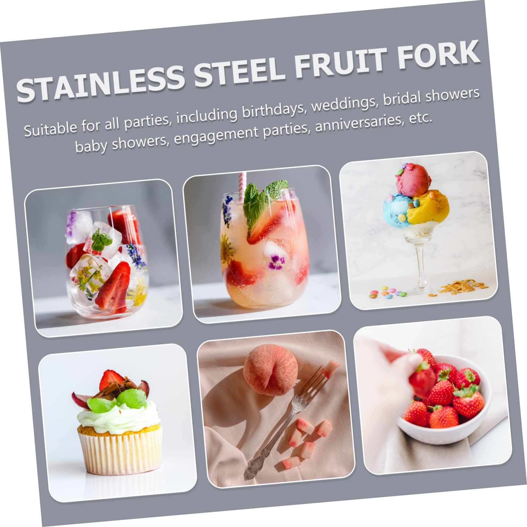 IMIKEYA 10pièces Fourchettes à Dessert Acier Outils De Service Pour Fruits Et Snacks Ustensiles Pour Réunions Familiales Et