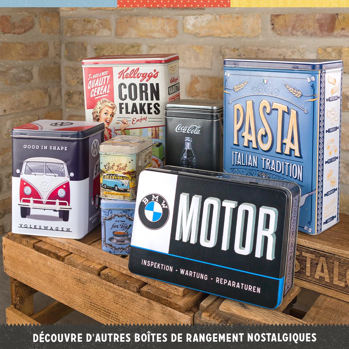 Nostalgic-Art Boîte de conservation rétro plat, 2,5 l, Tea & Cookies – Idée de cadeau pour