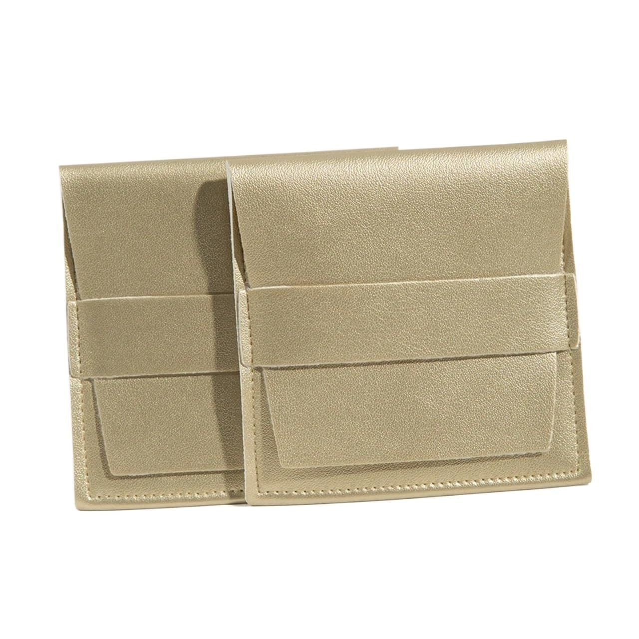 Mlyvax 15pcs PU Leather Jewelry Packaging Pouches Bags Small Wedding Gift Envelope Bag Necklace Bracelet Earring Storage(Gold)