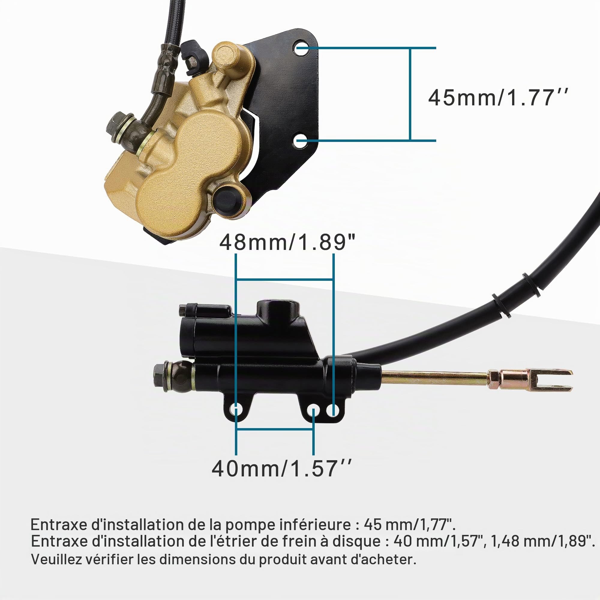 GOOFIT Maître cylindres Pied arrière Frein à Disque Remplacement pour 50cc 70cc 90cc 110cc 125cc Dirt Bike