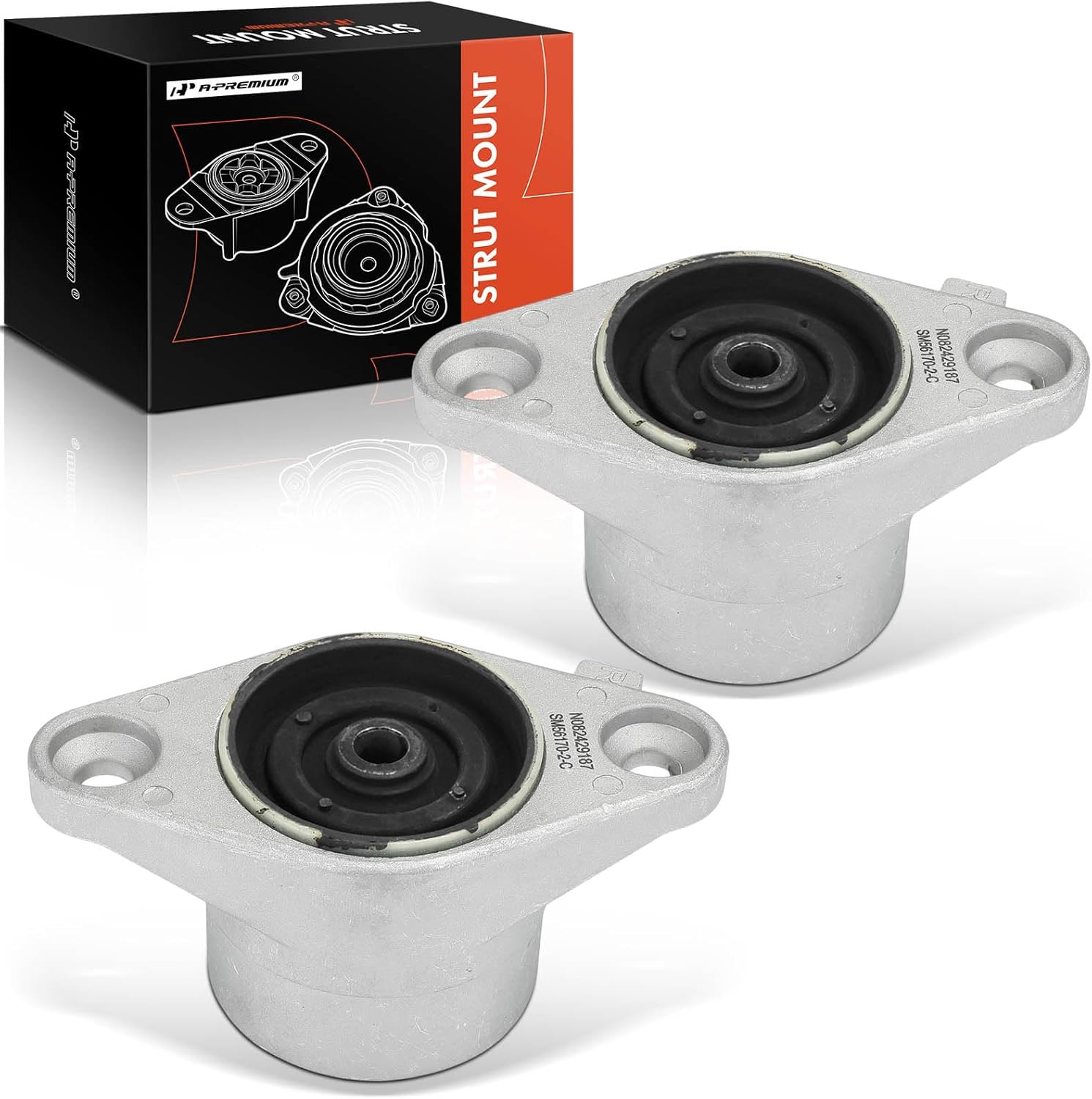 A-Premium Rear Suspension Strut Mounts Compatible with Hyundai Sonata 2006-2010, Azera 2006-2011 & Kia Rondo 2007-2011, Amanti 2007-2009, 2-PC Set