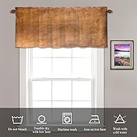 Vista 742 de Cenefas de cocina modernas con patrón de cobre marrón dorado para ventanas, cenefas opacas abstractas de marcas de arañazos y cortinas opacas