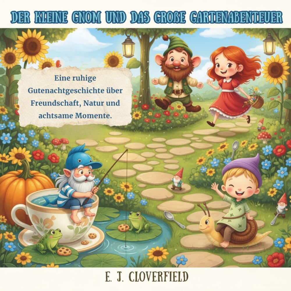 Der kleine Gnom und das große Gartenabenteuer: Eine ruhige Gutenachtgeschichte über Freundschaft, Natur und achtsame Momente