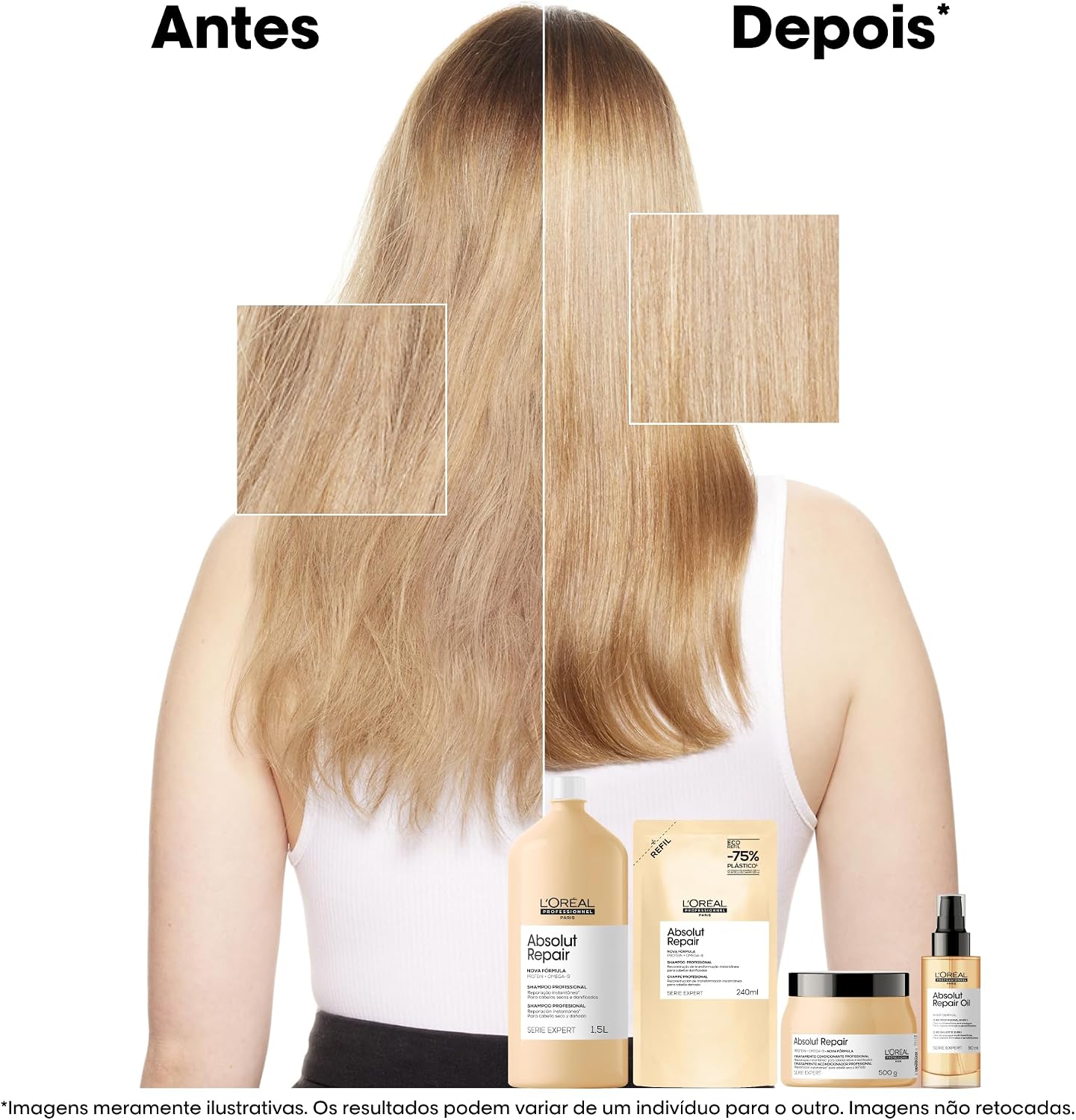 L'Oréal Professionnel Máscara de Tratamento Absolut Repair Golden, Repara Danos e Promove Brilho, Com Quinoa & Proteínas, Para cabelos finos a médios, secos e danificados, 500g L'Oréal Professionnel Máscara de Tratamento Absolut Repair Golden, Repara Danos e Promove Brilho, Com Quinoa & Proteínas, Para cabelos finos a médios, secos e danificados, 500g