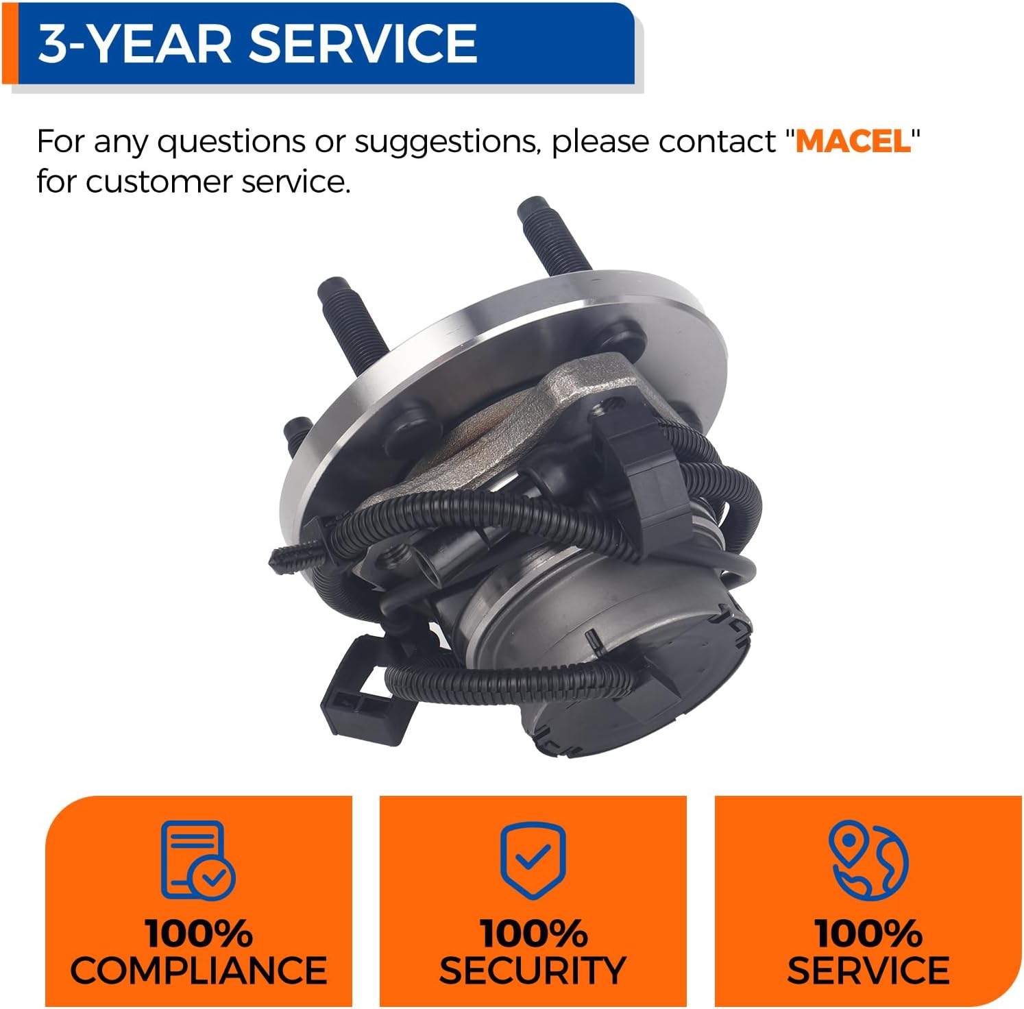 PAROD 2PCS 513230 Front Wheel Hub Bearing Assembly Fit for Ford Crown Victoria 2005-2011, Lincoln Town Car 2005-2011, Mercury Grand Marquis 2005-2011,w/ABS