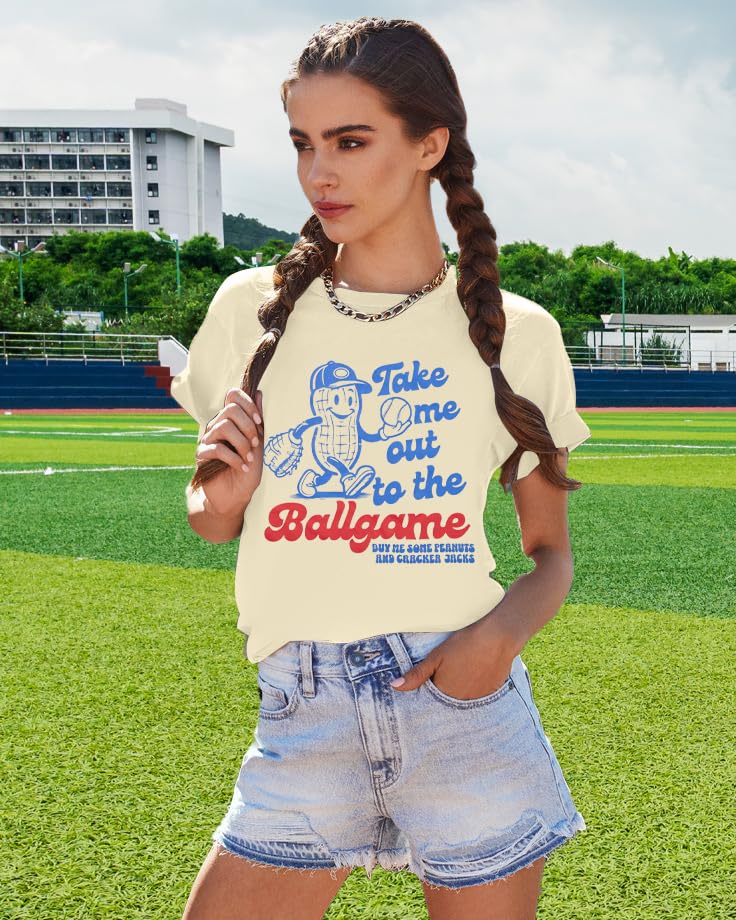 ALLTB Baseball Shirts Women Funny Baseball Mom Shirt Ballgame Graphic Tshirt Game Day Fan Tee Casual Short Sleeve Top4