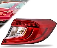 Lathsy LED Tail Light Assembly for 2018-2022 Honda Accord Sedan - Right Passenger Side, Replaces 33550TVAA01
