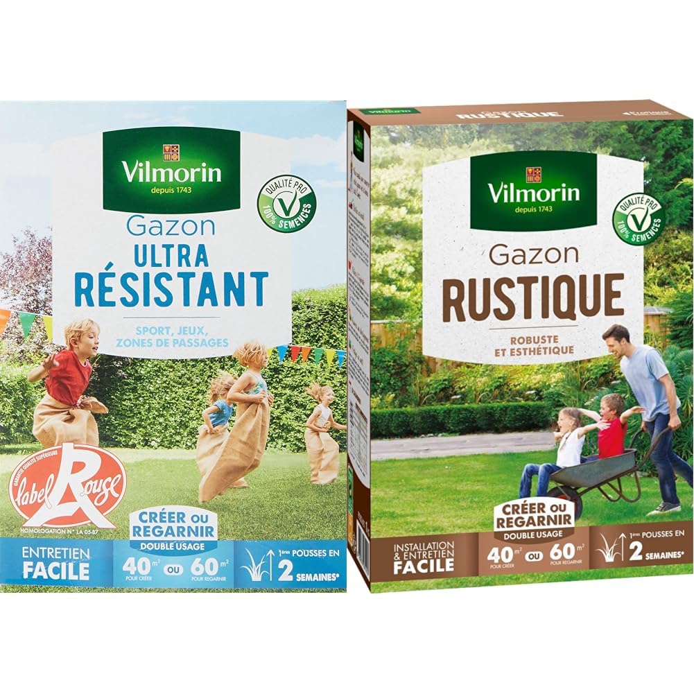Gazon rustique Vilmorin semences pelouse robuste vert 1 kg