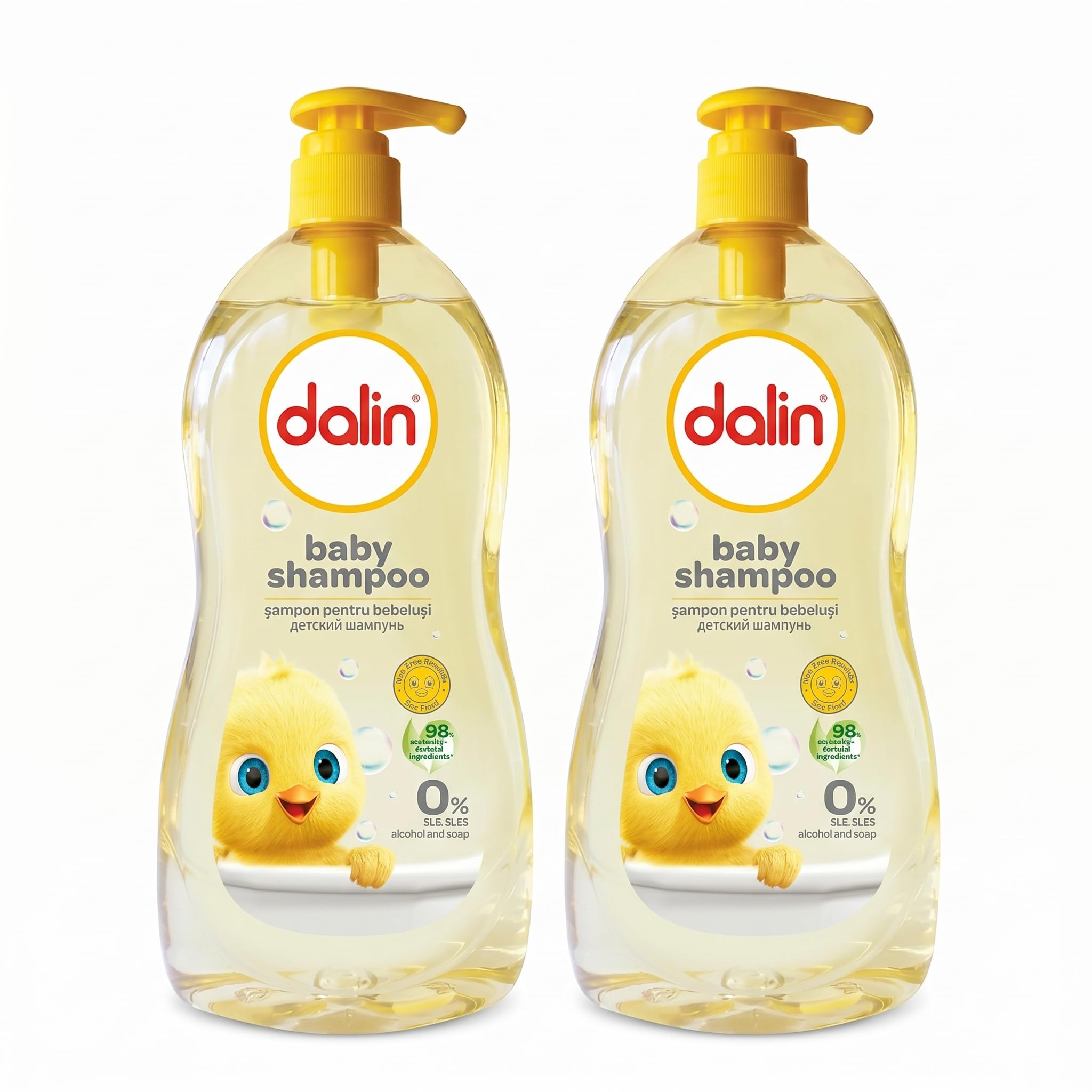 Dalin Classic Baby Shampoo 2x700ml, Gentle Tear-Free Hair Wash for Babies & Sensitive Skin, Hypoallergenic Vegan Formula for Daily Baby Care and Sensitive Scalp Use