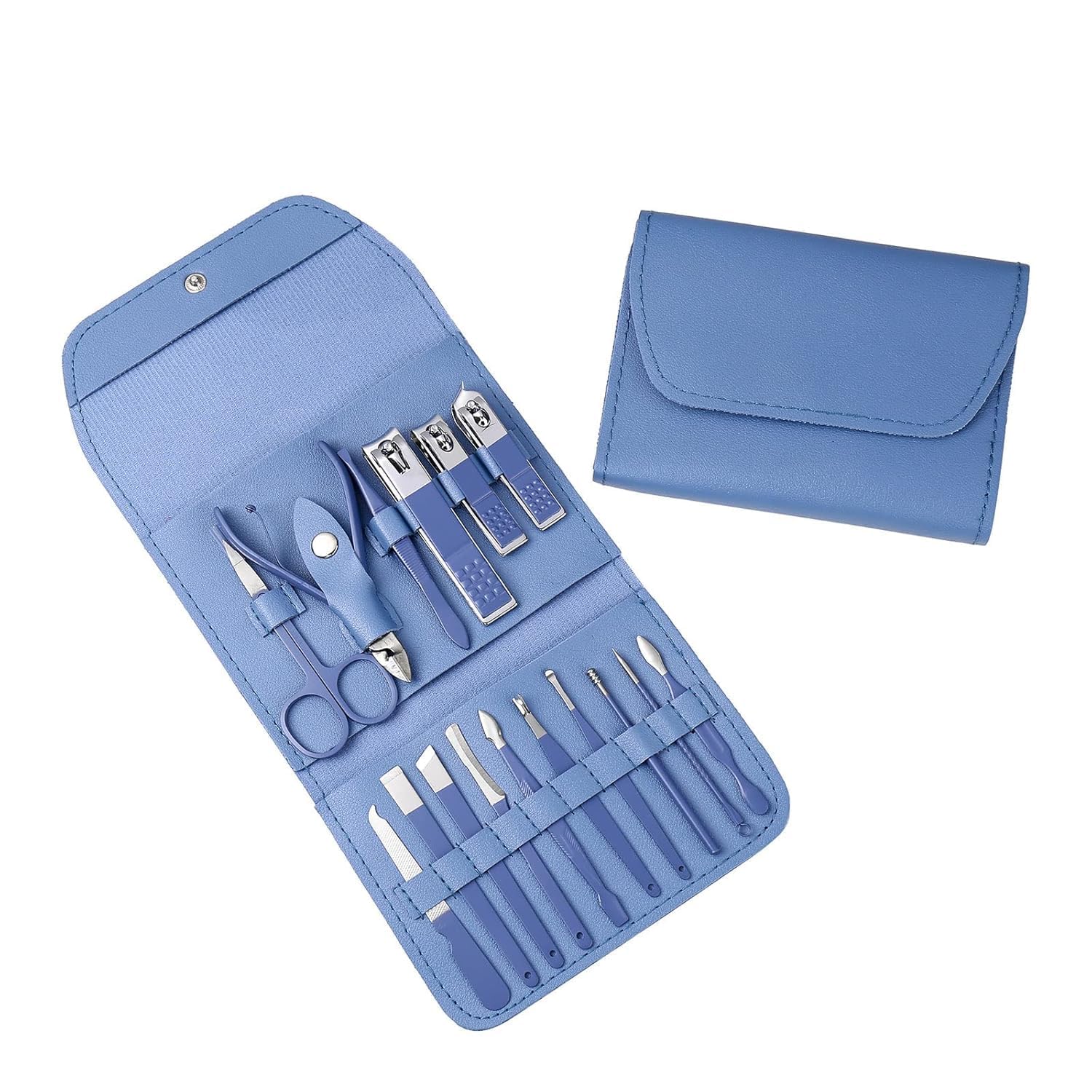 Manicure Set 16 in 1 Nail Clipper Kit Grooming Kits Face Hand Foot Skin Care and Nail Care Tools with Travel Case pack of 1 (Multicolor)