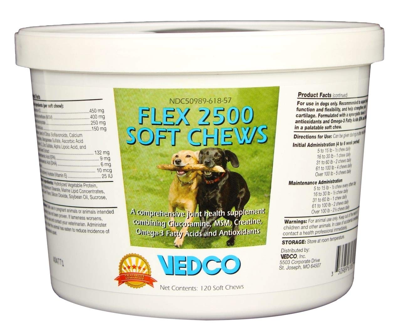 Vedco Flex 2500 Joint Support for Dogs 120 Soft Chews