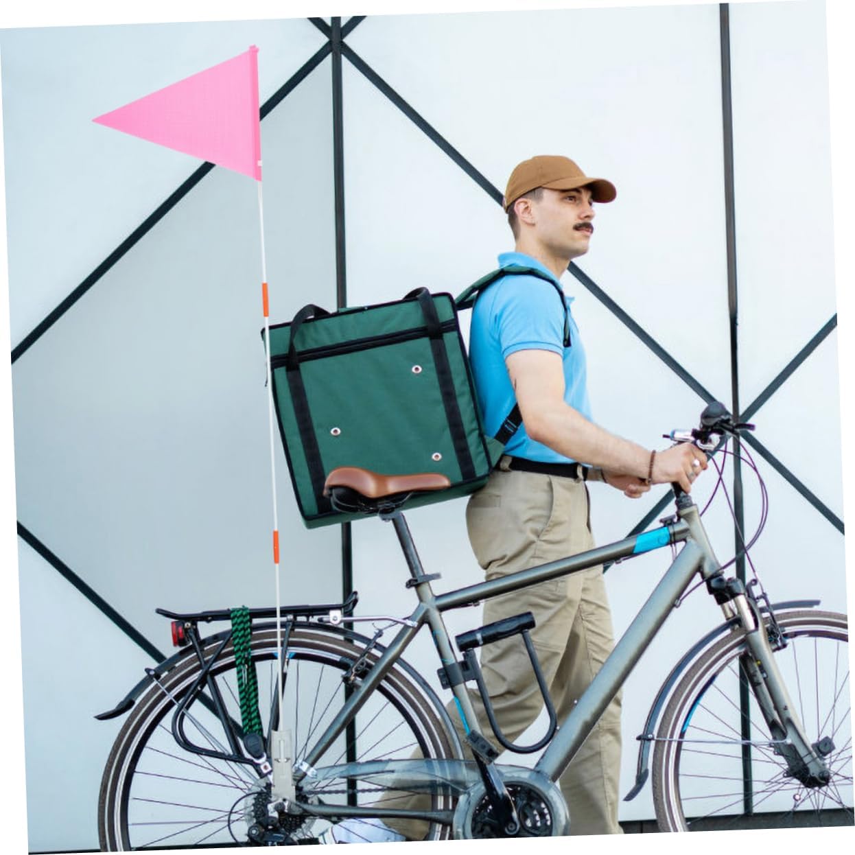 Milisten 2sets Lightweight Bike Safety Flags Poles for Enhanced Visibility for Cycling Trailers and Scooters Easy Installation and Compact Storage Flags for Boys and Girls