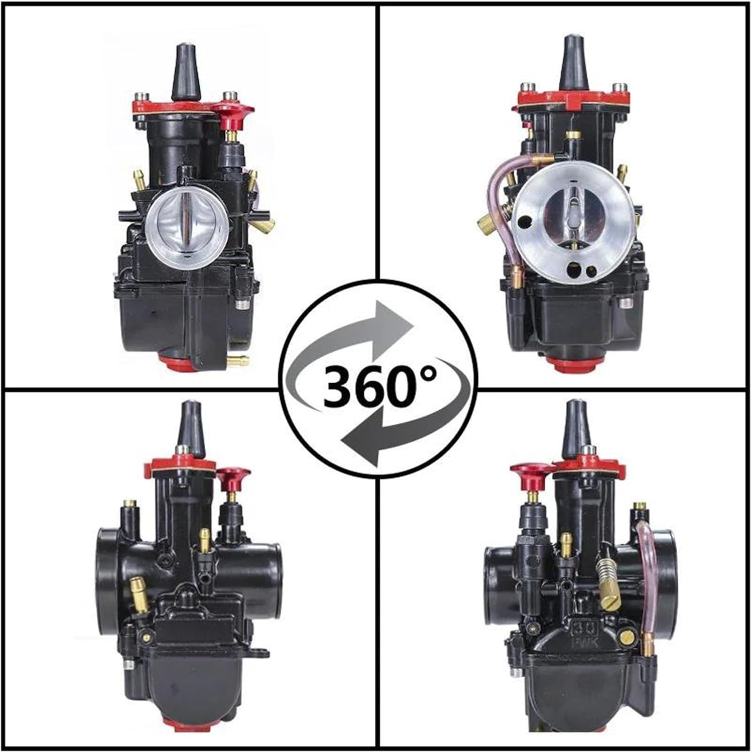 Engine Carburettor Motorcycle Flat Curtain Carburetor 2 Stroke For PWK 21 24 26 28 30 32 34mm Racing Carburetors(21mm)