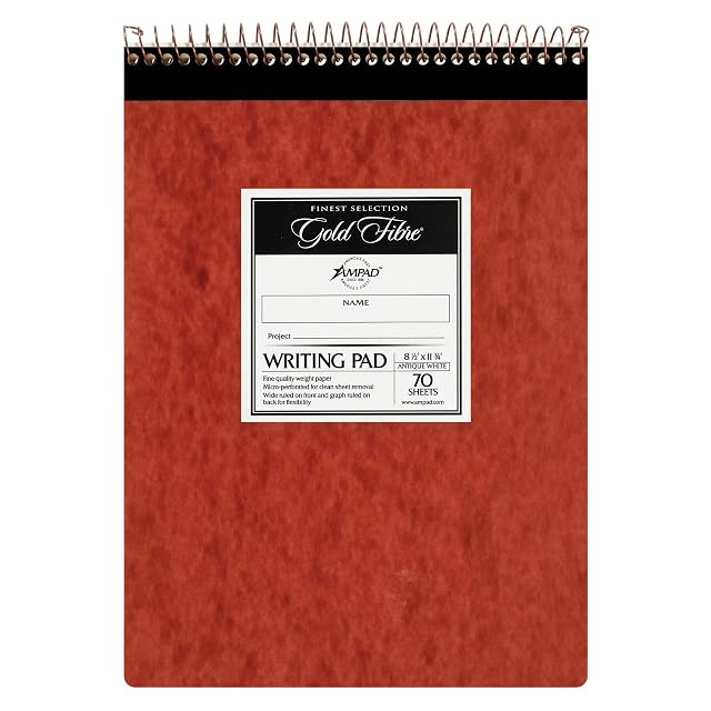 Ampad Gold Fibre Retro Pad Wide Rule 8-1 2 x 11-3 4 White 70-Sheets Pad 20-008R