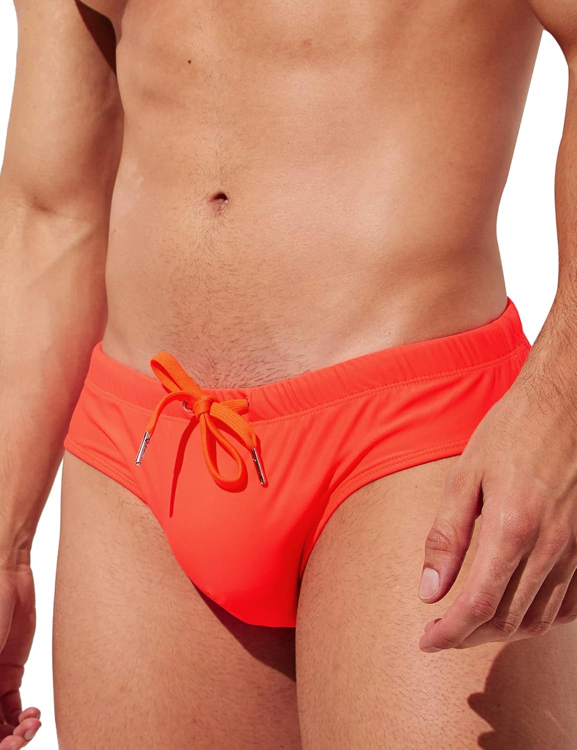 F plus R Men's Low Rise Swimwear Briefs Bikini Swimsuit Adjustable Drawstring Removable Pad - Image 2