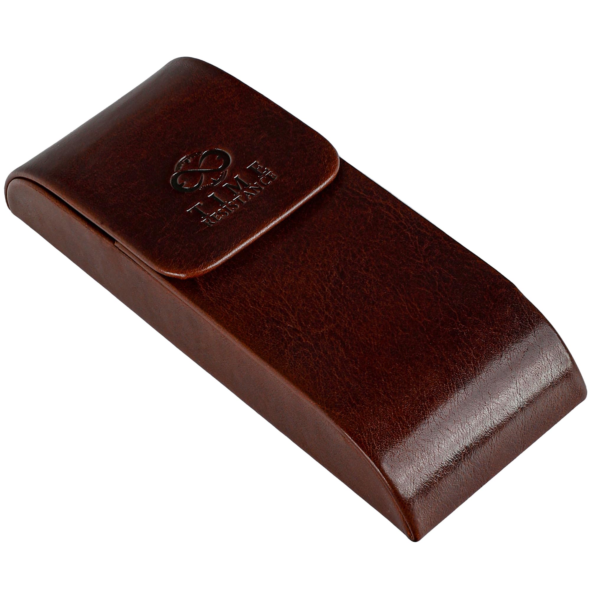 Time Resistance Leather Glasses Case - Hard Shell Leather Glasses Case – Eyewear Holder